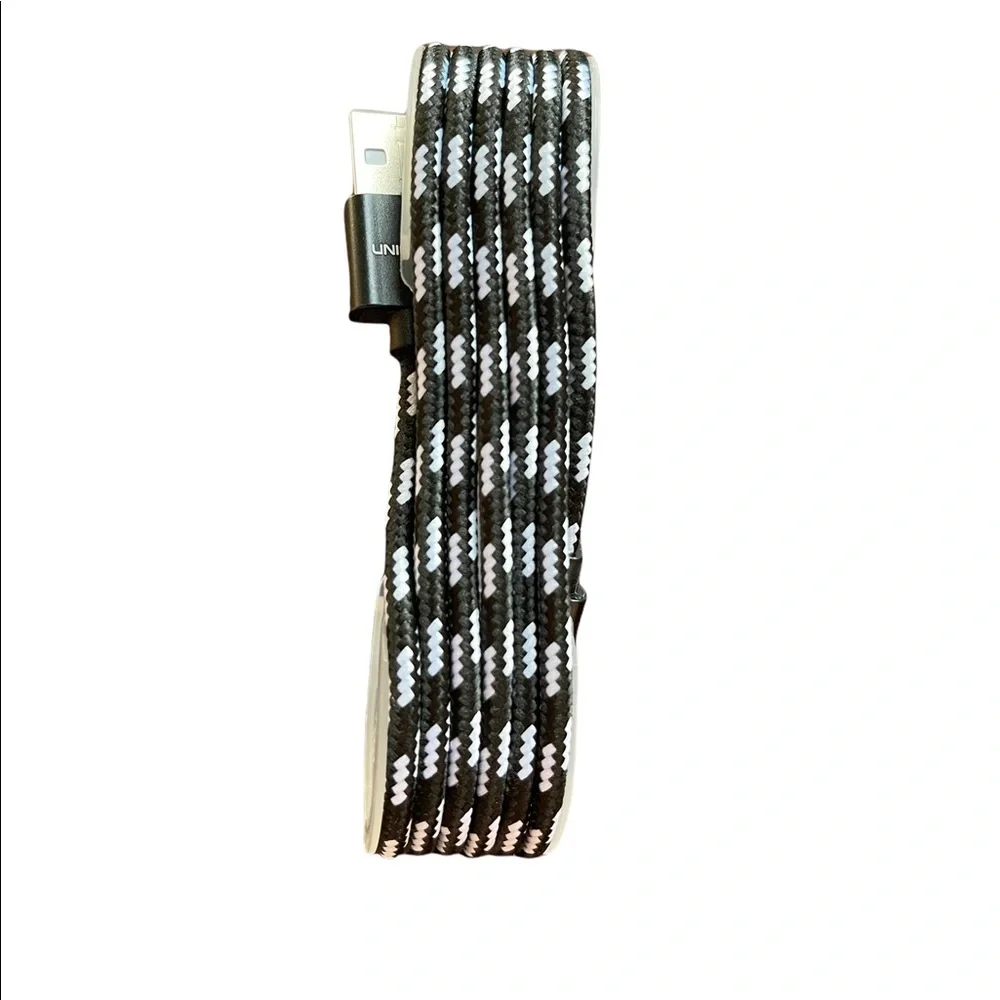 Black white Premium USB Cables Compatible with iPhone Plug Charging Cable 5Ft